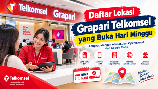 Lokasi Grapari Telkomsel Buka Minggu